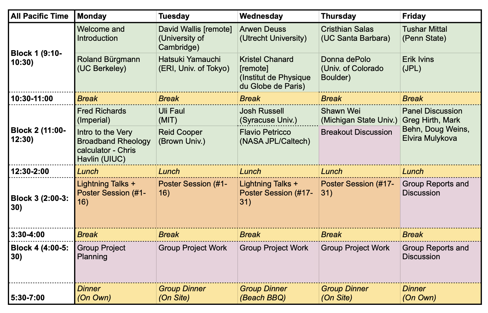 Schedule